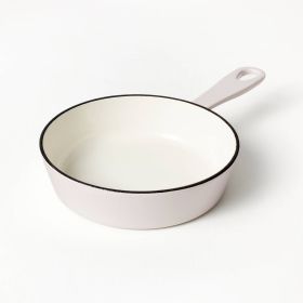 6" Light Gray Enameled Cast Iron Skillet, Even Heating, Oven Safe, Hand Wash Only, Non-Induction Compatible